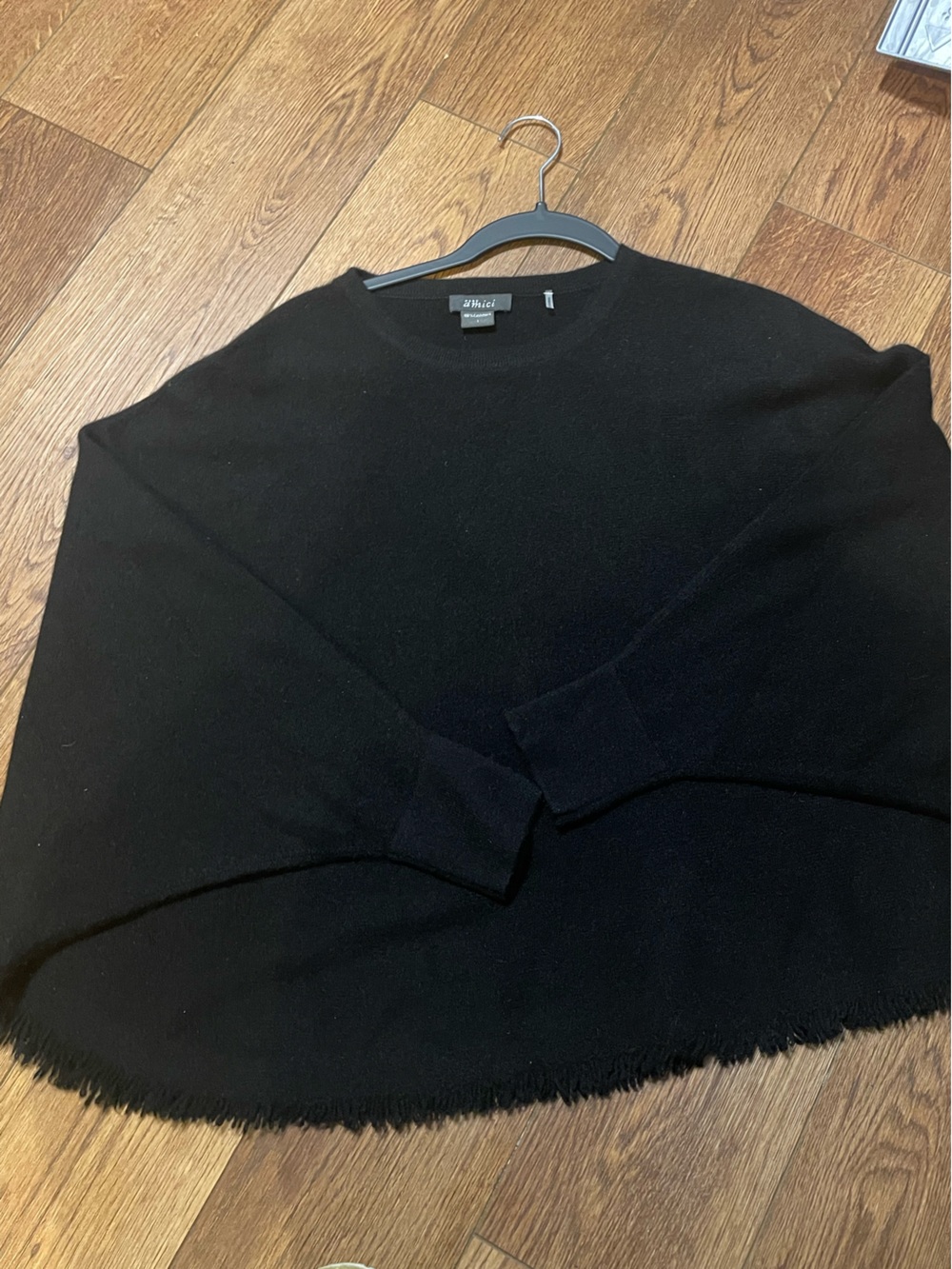Amici 100% Cashmere Dolman/Batman-Sleeve Poncho Sweater Flowy Fall